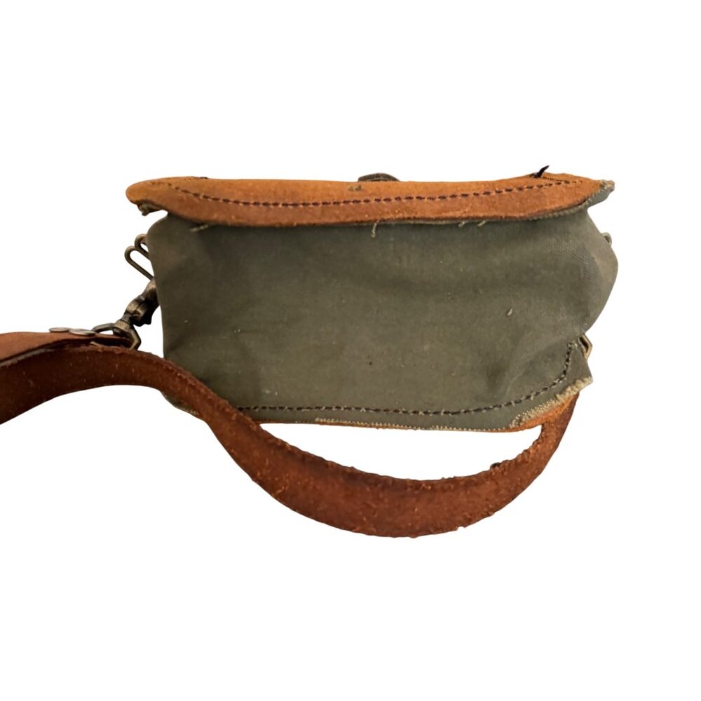 Rogue Journeymen Brown Suede & Green Canvas Crossbody Bag With Adjustable Strap - Picture 6 of 10